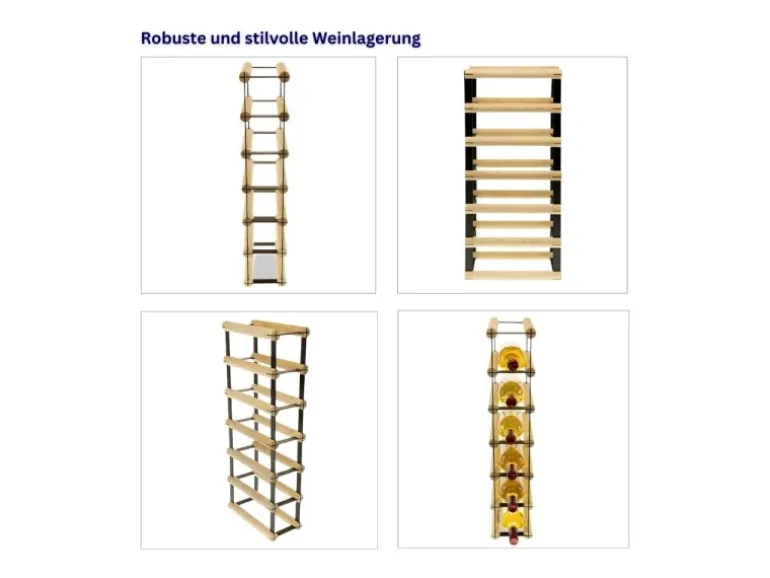 PROREGAL Modulares Weinregal Vinotega Mod Metal HxBxT 62,5 x 12,5 x 24,5 cm 1 x 6 Flaschen Massives Kiefernholz Braun Geölt