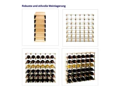 PROREGAL Modulares Weinregal Vinotega Mod Metal HxBxT 52,5 x 62,5 x 24,5 cm 6 x 5 Flaschen Massives Kiefernholz Natur
