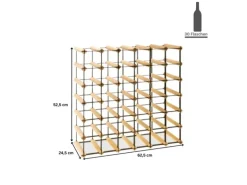 PROREGAL Modulares Weinregal Vinotega Mod Metal HxBxT 52,5 x 62,5 x 24,5 cm 6 x 5 Flaschen Massives Kiefernholz Natur