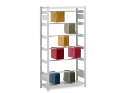 PROREGAL Pendelhefterregal Einseitig Stecksystem T-Profil HxBxT 200 x 100 x 40 cm 6 Ebenen Fachlast 40 kg Pendelsystem Elba & Leitz Verzinkt