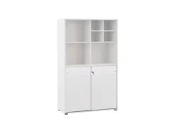 PROREGAL Pigeon Set Aktenregal Aktenschrank & Regalkreuz Breite 100 cm Weiß