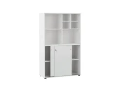 PROREGAL Pigeon Set Aktenregal Aktenschrank & Regalkreuz Breite 100 cm Weiß