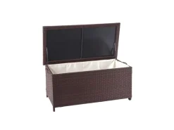 Proregal Poly-Rattan Kissenbox HxBxT 51x100x50cm Premium Braun 170L Gartentruhe Auflagenbox Truhe
