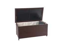 Proregal Poly-Rattan Kissenbox HxBxT 51x100x50cm Premium Braun 170L Gartentruhe Auflagenbox Truhe