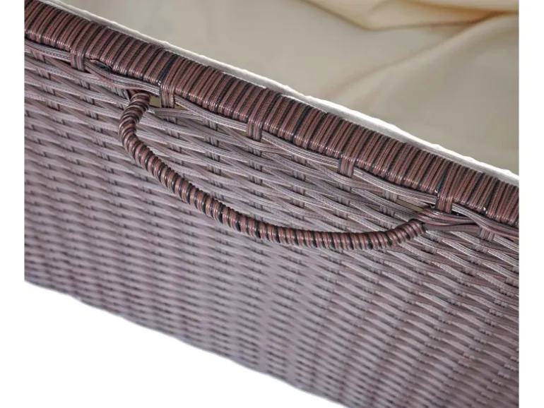 Proregal Poly-Rattan Kissenbox HxBxT 51x100x50cm Premium Braun 170L Gartentruhe Auflagenbox Truhe