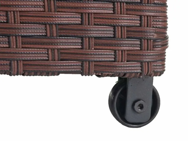 Proregal Poly-Rattan Kissenbox HxBxT 51x100x50cm Premium Braun 170L Gartentruhe Auflagenbox Truhe