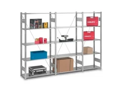PROREGAL Profi Lagerregal Stecksystem T-Profil Grundregal HxBxT 250 x 100 x 30 cm Fachlast 125 kg Verzinkt