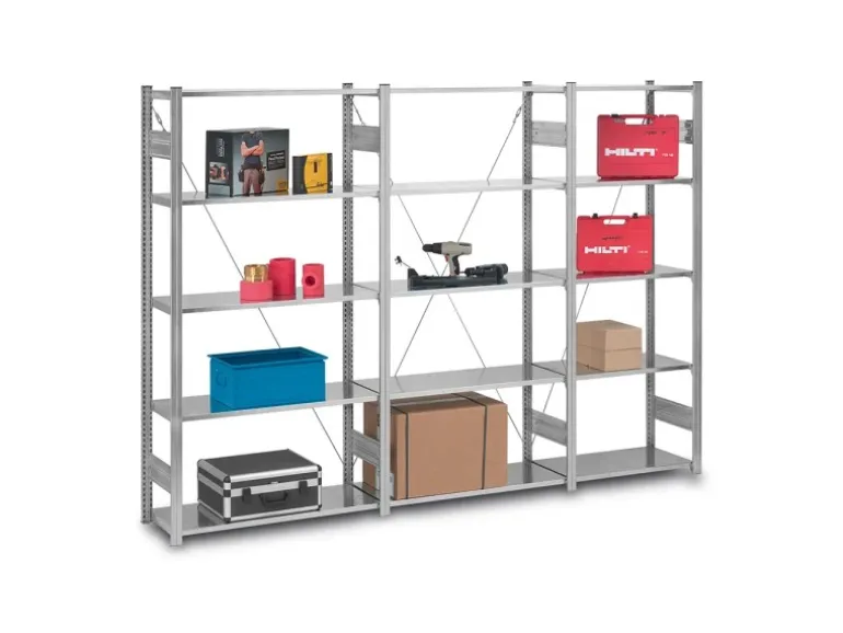 PROREGAL Profi Lagerregal Stecksystem T-Profil Grundregal HxBxT 250 x 100 x 30 cm Fachlast 125 kg Verzinkt