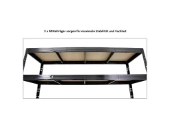PROREGAL Profi Schwerlastregal Rhino HxBxT 180 x 200 x 60 cm 4 Spanplatten-Ebenen 8mm Fachlast 500 kg Schwarz