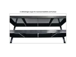 PROREGAL Profi Schwerlastregal Rhino HxBxT 180x200x60cm 4 Stahlplatten-Ebenen Fachlast 500kg Schwarz Stecksystem Lagerregal Regalsystem