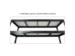 PROREGAL Profi Schwerlastregal Rhino HxBxT 200x200x60cm 4 Melamin-Ebenen 16mm Fachlast 500kg Schwarz Stecksystem Lagerregal Steckregal