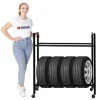 PROREGAL Reifenregal CARERRA Auf Rollen HxBxT 115 x 111 x 40 cm Bis Zu 8 Reifen Auf 2 Ebenen Schwarz
