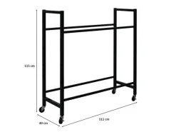 PROREGAL Reifenregal CARERRA Auf Rollen HxBxT 115 x 111 x 40 cm Bis Zu 8 Reifen Auf 2 Ebenen Schwarz
