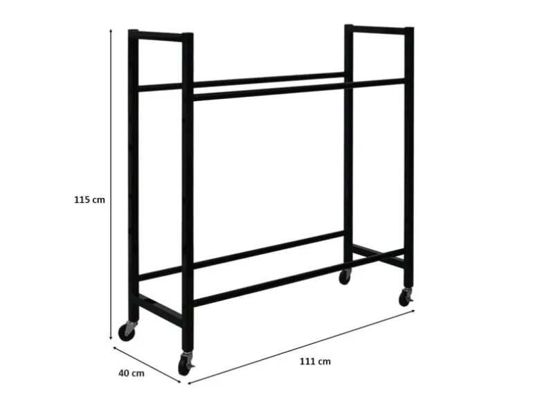 PROREGAL Reifenregal CARERRA Auf Rollen HxBxT 115 x 111 x 40 cm Bis Zu 8 Reifen Auf 2 Ebenen Schwarz