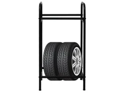 PROREGAL Reifenregal CARRERO HxBxT 104 x 55 x 40 cm Bis Zu 4 Reifen Auf 2 Ebenen Schwarz