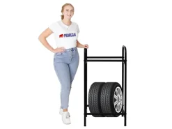 PROREGAL Reifenregal CARRERO HxBxT 104 x 55 x 40 cm Bis Zu 4 Reifen Auf 2 Ebenen Schwarz