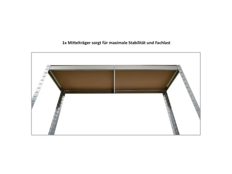 PROREGAL Reifenregal RAGNAR HxBxT 180 x 120 x 40cm Bis Zu 8 Reifen Auf 2 Ebenen + Ablage 265kg Fachlast Verzinkt