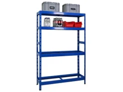 PROREGAL Reifenregal Tiger HxBxT 180 x 120 x 40 cm Bis Zu 12 Reifen auf 2 Ebene Und 2 Ablagen Blau