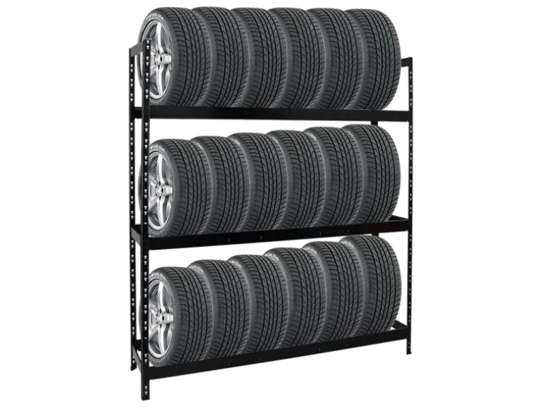 PROREGAL Reifenregal Tiger XL HxBxT 200 x 180 x 45 cm bis zu 21 Reifen auf 3 Ebenen Schwarz