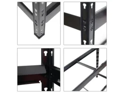 PROREGAL Reifenregal Tiger XL HxBxT 200 x 180 x 45 cm bis zu 21 Reifen auf 3 Ebenen Schwarz