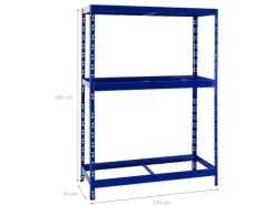 PROREGAL Reifenregal Tiger mit Fachboden HxBxT 180 x 130 x 50 cm bis zu 12 Reifen auf 2 Ebenen Blau