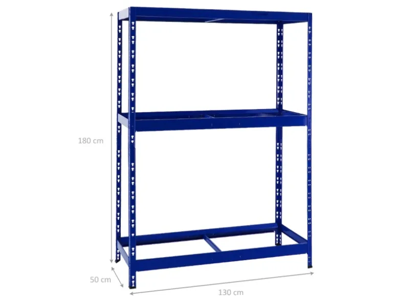 PROREGAL Reifenregal Tiger mit Fachboden HxBxT 180 x 130 x 50 cm bis zu 12 Reifen auf 2 Ebenen Blau