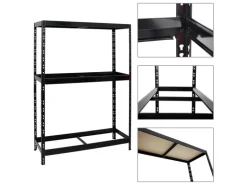 PROREGAL Reifenregal Tiger mit Fachboden HxBxT 180 x 130 x 50 cm bis zu 12 Reifen auf 2 Ebenen Schwarz