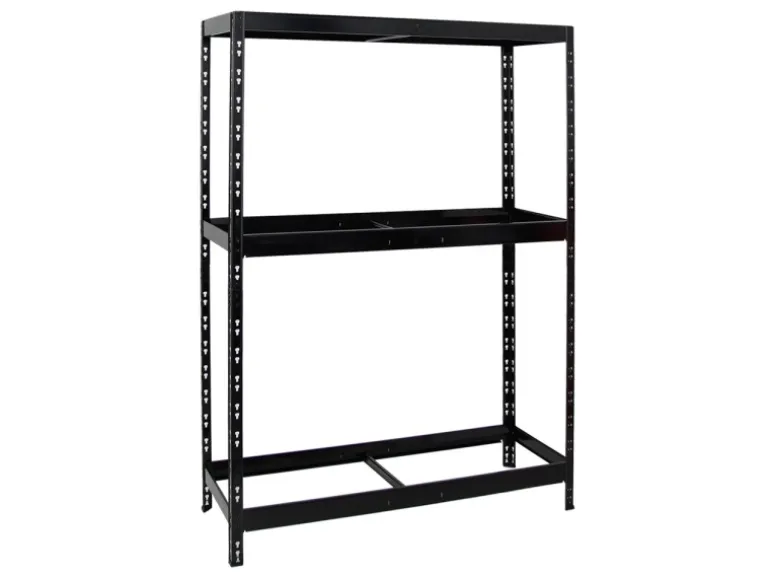 PROREGAL Reifenregal Tiger mit Fachboden HxBxT 180 x 130 x 50 cm bis zu 12 Reifen auf 2 Ebenen Schwarz