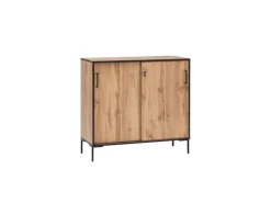 PROREGAL Schiebetürenschrank Panda HxBxT 96 x 100 x 41 cm 2 Fächern & 2 Schiebetüren Eiche