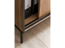 PROREGAL Schiebetürenschrank Panda HxBxT 96 x 100 x 41 cm 2 Fächern & 2 Schiebetüren Eiche