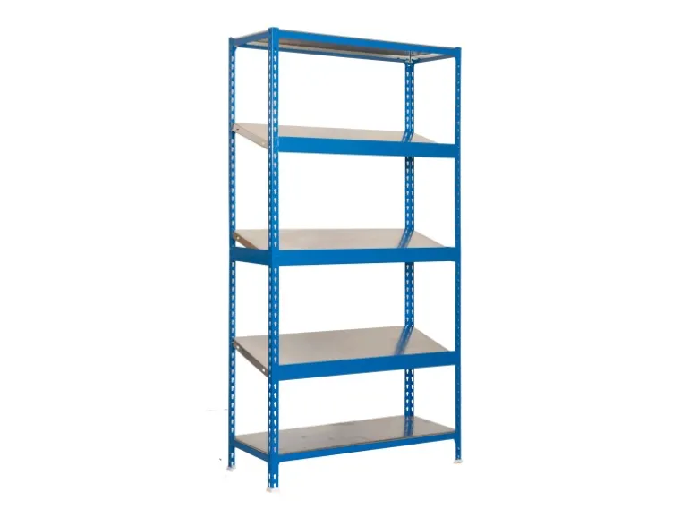 PROREGAL Schrägbodenregal Dowa Stecksystem HxBxT 200 x 100 x 40 cm Fachlast 200 kg Blau