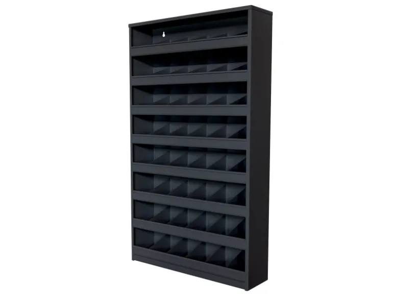 PROREGAL Schüttenregal Mit 48 Fächern Zur Wandbefestigung HxBxT 85x50x12,5cm Anthrazitgrau