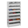 PROREGAL Schüttgutregal Schraubsystem Grundregal HxBxT 185 x 100 x 30 cm 8 Ebenen Fachlast 60 kg 21 Schüttgutfächer Verzinkt
