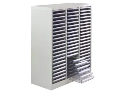 PROREGAL Schubladencontainer Kobra mit 63 Schubladen HxBxT 88 x 80 x 35 cm Lichtgrau