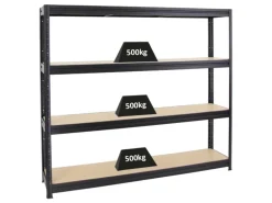 PROREGAL Schwerlastregal Dino HxBxT 180 x 200 x 45 cm Fachlast 500 kg Schwarz