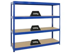 PROREGAL Schwerlastregal Dino HxBxT 180 x 180 x 60 cm Fachlast 500 kg Blau