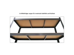 PROREGAL Schwerlastregal Ragnar für Gesamtlast 875 kg HxBxT 180 x 120 x 40 cm Schwarz Kellerregal Steckregal Garagenregal Lagerregal