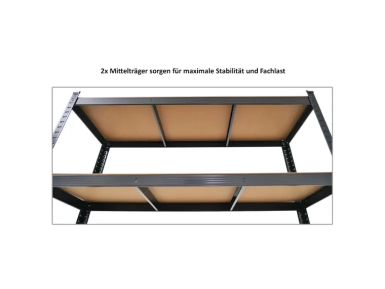 PROREGAL Schwerlastregal Ragnar für Gesamtlast 875 kg HxBxT 180 x 120 x 40 cm Schwarz Kellerregal Steckregal Garagenregal Lagerregal