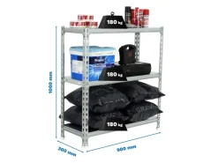 PROREGAL Schwerlastregal Small Metal Shark HxBxT 100 x 90 x 30 cm Fachlast 180 kg Verzinkt