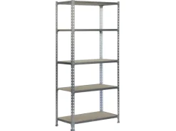 PROREGAL Schwerlastregal Muli HxBxT 180 x 80 x 30 cm 5 Fachböden Fachlast 150 kg Verzinkt