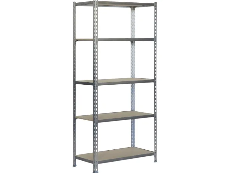 PROREGAL Schwerlastregal Muli HxBxT 180 x 80 x 30 cm 5 Fachböden Fachlast 150 kg Verzinkt