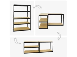 PROREGAL Schwerlastregal Big Elephant M HxBxT 180 x 120 x 60 cm Fachlast 250 kg Schwarz
