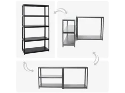 PROREGAL Schwerlastregal Steel Eagle HxBxT 180 x 100 x 40 cm Fachlast 130 kg Schwarz