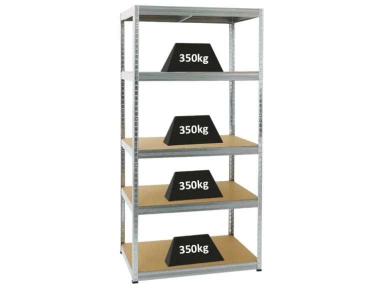 PROREGAL Schwerlastregal Slim Elephant M HxBxT 180 x 90 x 60 cm 5 Ebenen Fachlast 350 kg Verzinkt