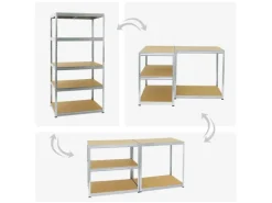 PROREGAL Schwerlastregal Slim Elephant M HxBxT 180 x 90 x 60 cm 5 Ebenen Fachlast 350 kg Verzinkt
