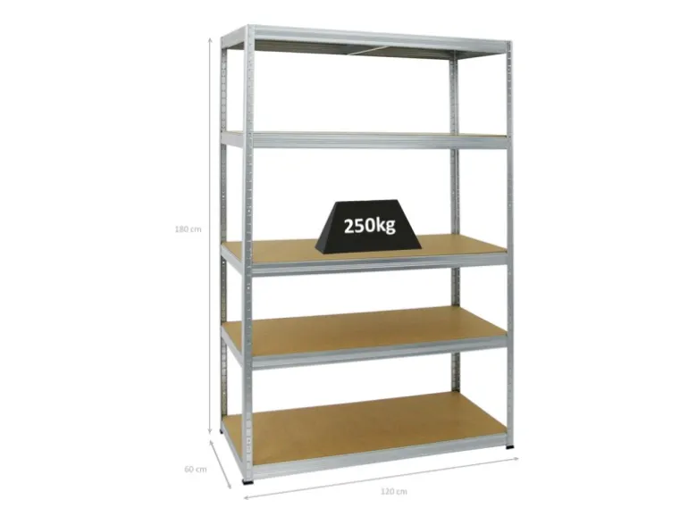 PROREGAL Schwerlastregal Big Elephant M HxBxT 180 x 120 x 60 cm Fachlast 250 kg Verzinkt