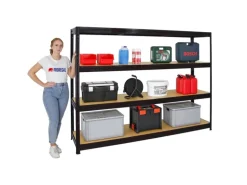 PROREGAL Schwerlastregal Dino 180x240x60 cm Fachlast 450kg Schwarz