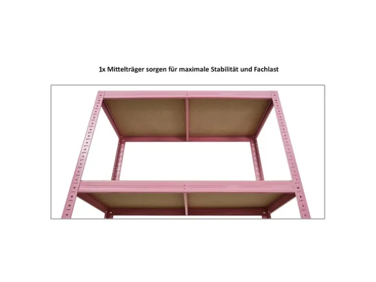 PROREGAL Schwerlastregal PINK LADY HxBxT 180x90x40cm Fachlast 175kg 5 Ebenen Pink Kellerregal Steckregal Garagenregal Lagerregal