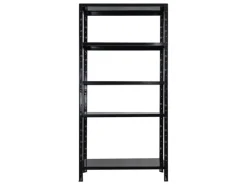 PROREGAL Schwerlastregal Ares HxBxT 180x90x40cm 5 Stahlplatten-Ebenen Fachlast 125 kg Schwarz