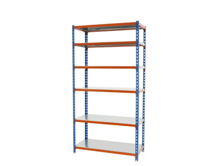 PROREGAL Schwerlastregal Giant Metal Shark HxBxT 250 x 80 x 50 cm Fachlast 180 kg Blau-Orange